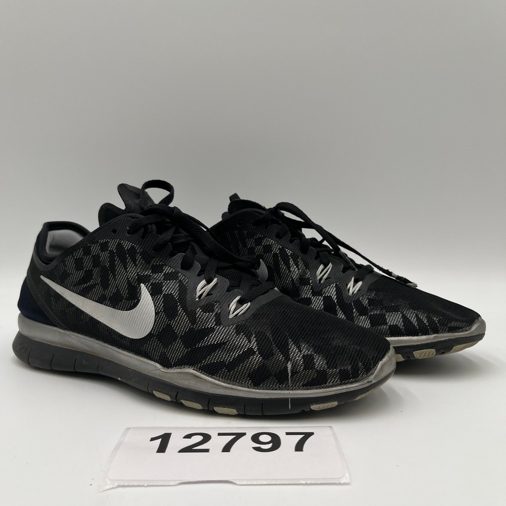 Nike Free 5.0 TR 806277-001 Sneakers Womens 8.5 Black Lace Up Running Shoes